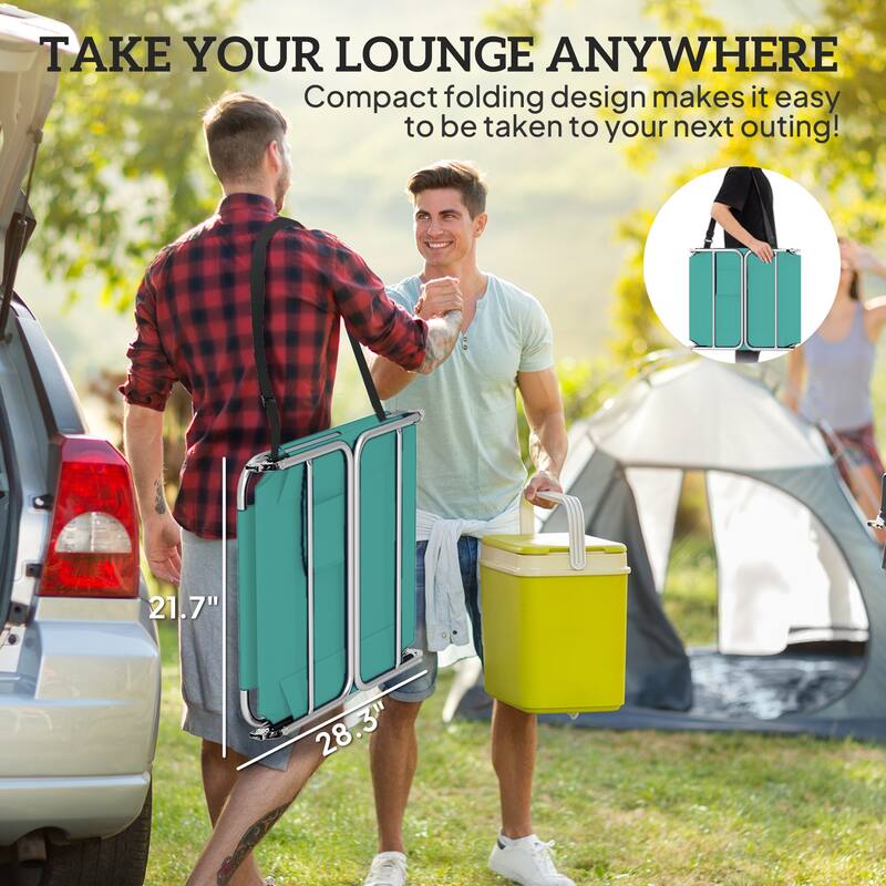 Outsunny Folding Beach Lounge Chair with Face Hole and Arm Slots, 5-level Adjustable Sun Lounger Tanning Chair with Pillow