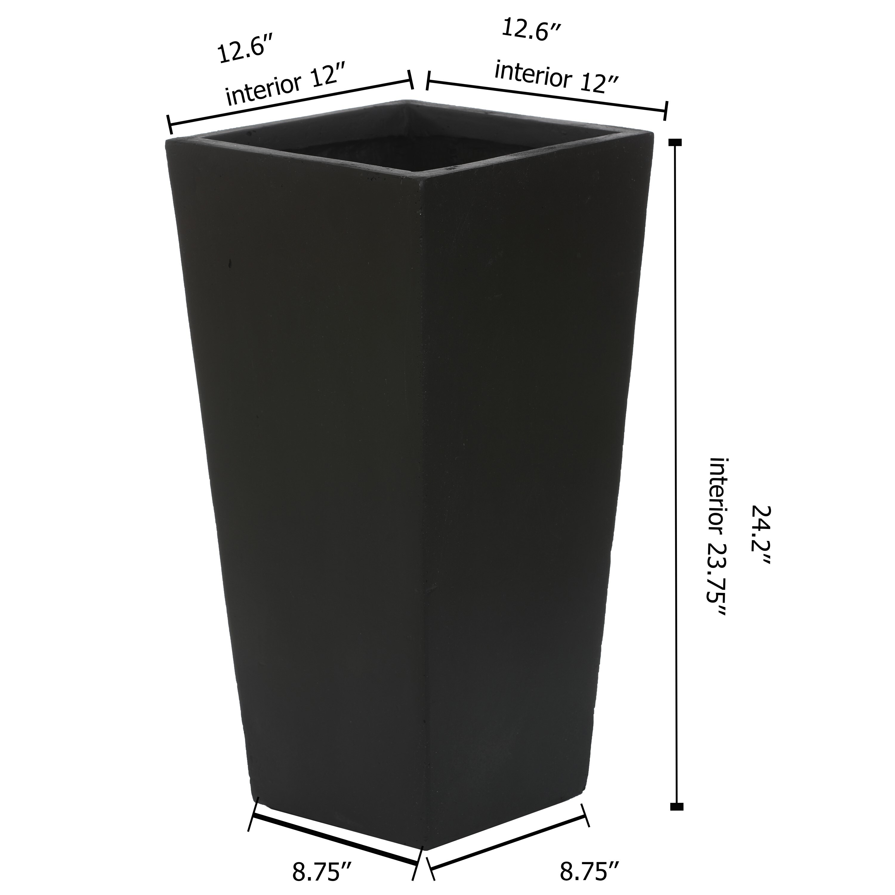 Tall Tapered Square Indoor & Outdoor MgO Planter - Bed Bath