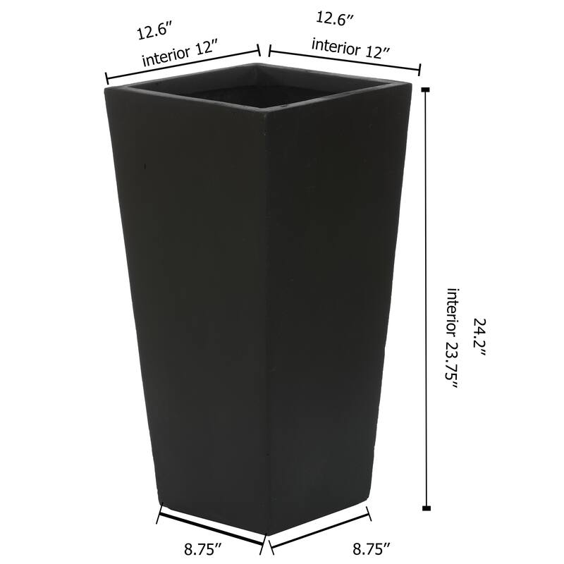 Tall Tapered Square Indoor & Outdoor MgO Planter