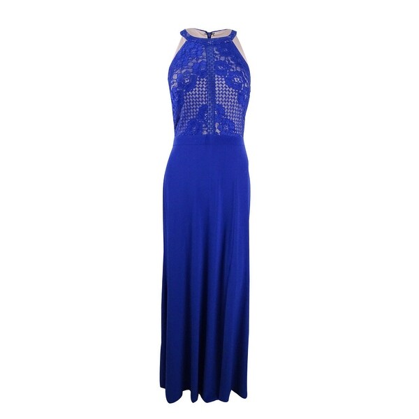 nightway lace halter gown