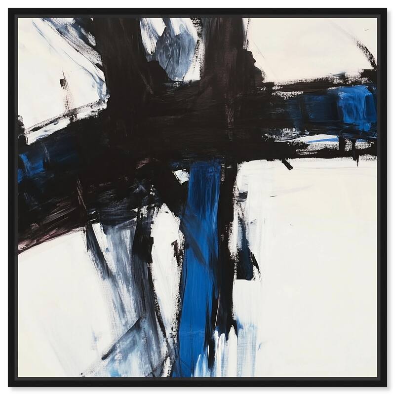 Blue Streak I Canvas by Art Remedy - Black - 30" x 30"