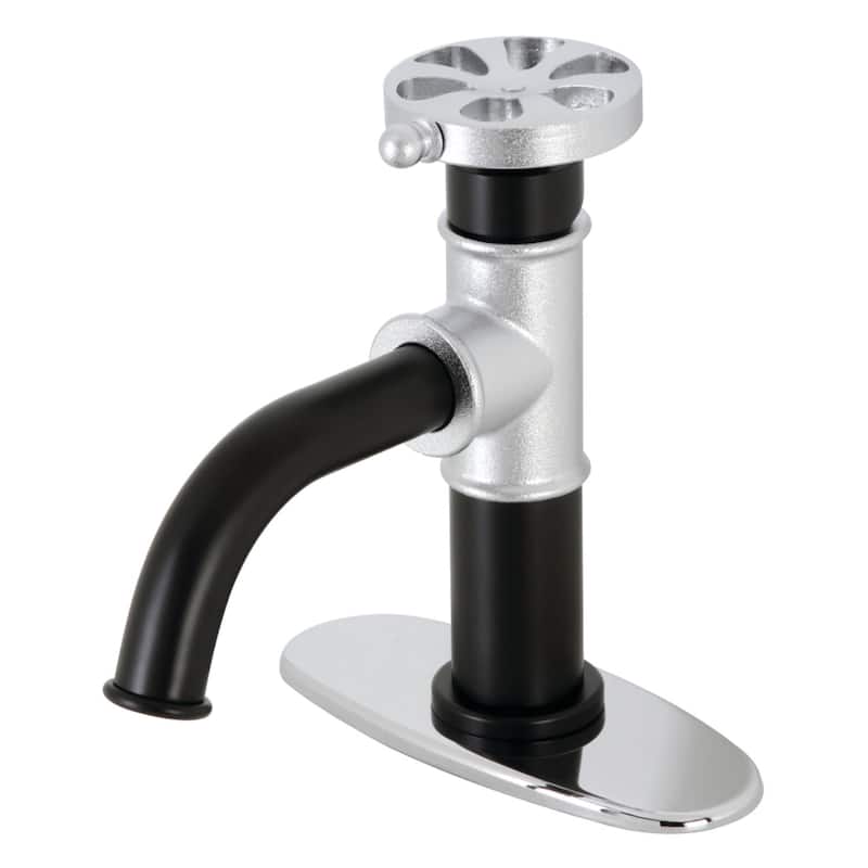 Kingston Brass Belknap 1.2 GPM Deck Mounted Single Hole Bathroom - Matte Black / Polished Chrome
