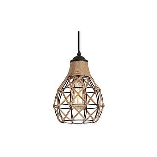 Hemp rope lantern pendant light vintage kitchen island lighting - Overstock  - 31716567