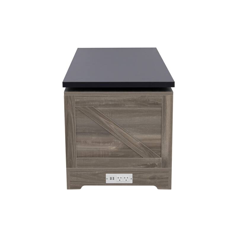 Farmhouse Lift Top Coffee Table with Barn Doors & Hidden Storage