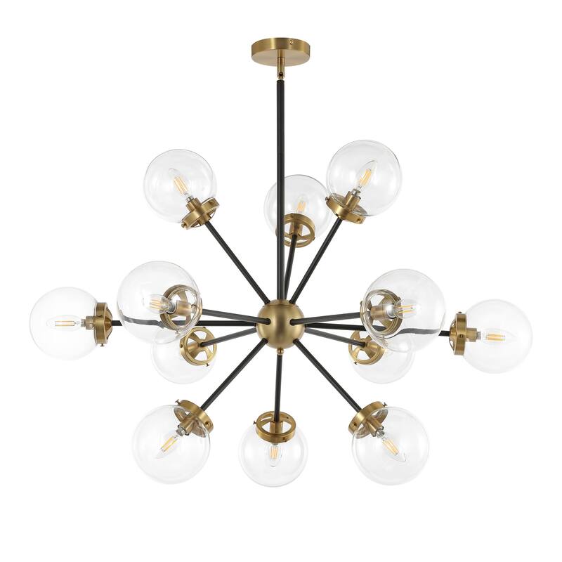 GetLedel 12-Light Modern Sputnik Sphere Chandelier with Glass Globe Shades