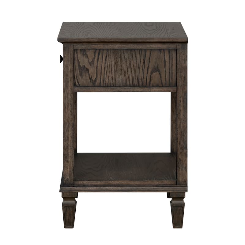 Madison Park Signature Victoria one-drawer wood bedside table with shelf