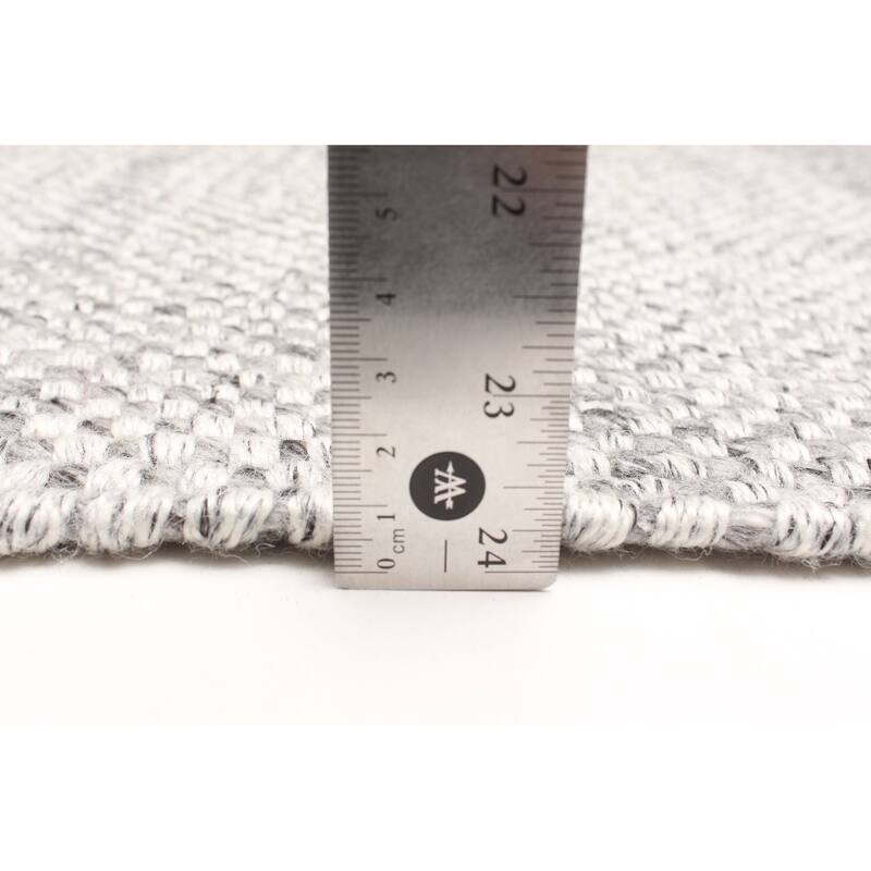 ECARPETGALLERY Braid weave Sienna Grey Wool Rug - 5'2 x 7'3