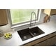 preview thumbnail 3 of 56, Karran Undermount Large/Small Bowl Quartz Kitchen Sink - 32" x 21.25" x 9" - 32" x 21.25" x 9"