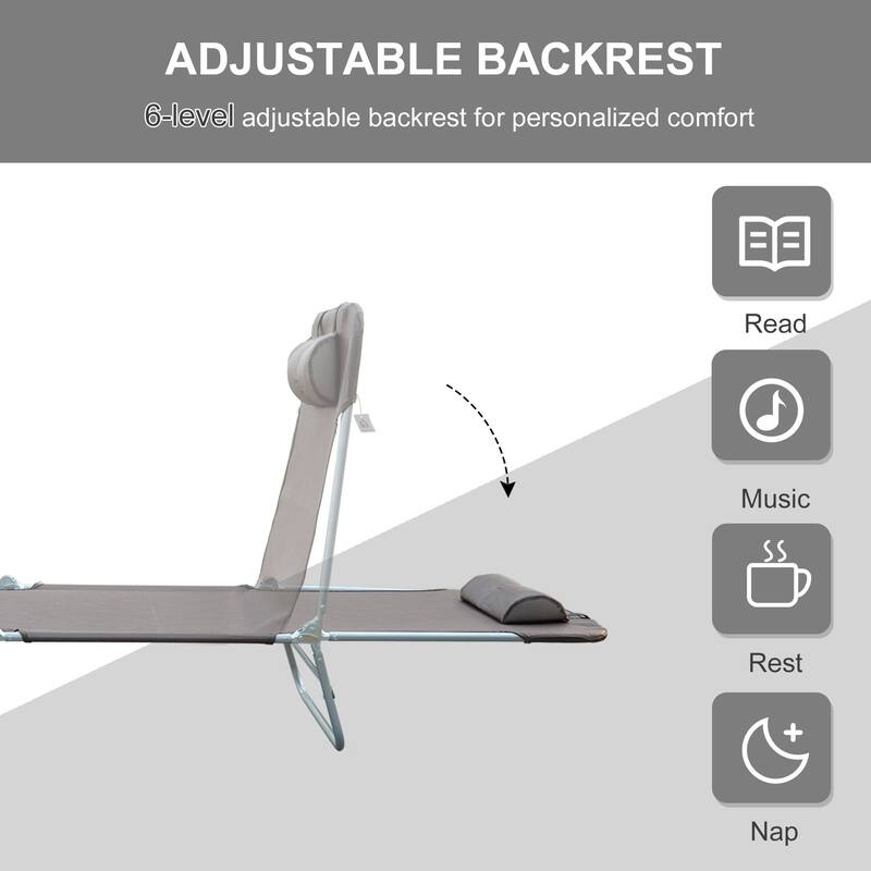 Sunbed Folding Recliner with Headrest