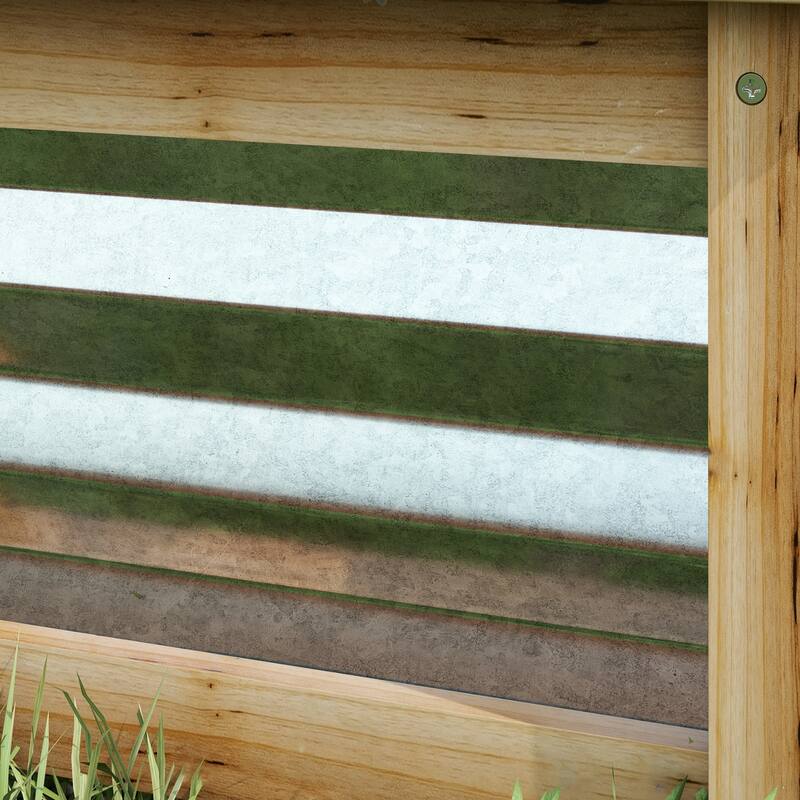 Countryside Style Garden Bed Wooden Garden Bed with 2 Raised Garden Boxes, for Growing Flowers Herbs and Vegetables - 8' x 10'
