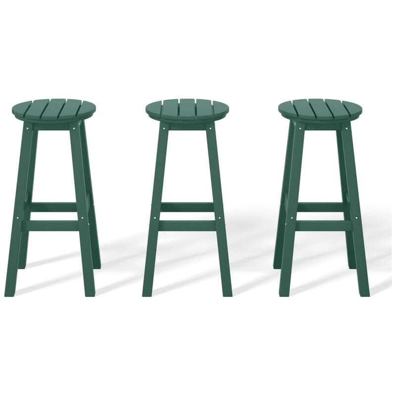 Laguna Hdpe All Weather Outdoor Patio 29" Round Bar Stool (Set Of 3)