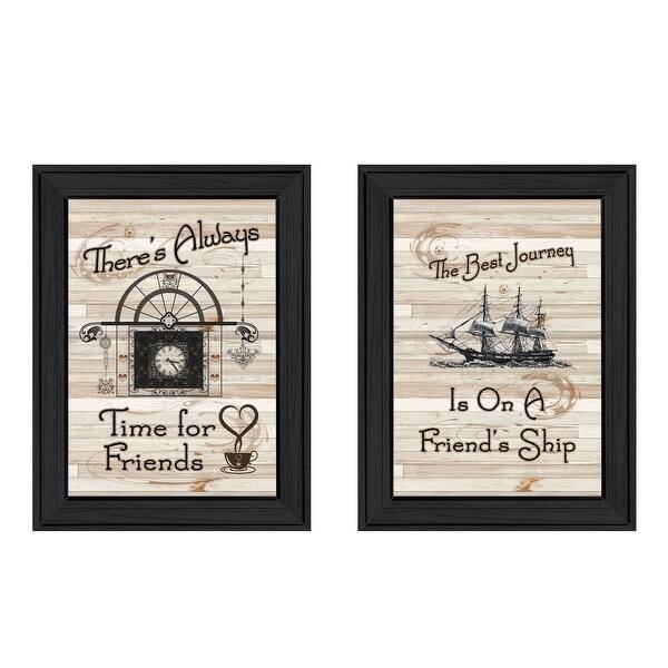 Set Of Two Friendship Journey 1 Black Framed Print Kitchen Wall Art ...