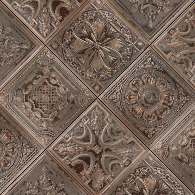 Merola Tile Fitz Copper 8" x 8" Ceramic Wall Tile