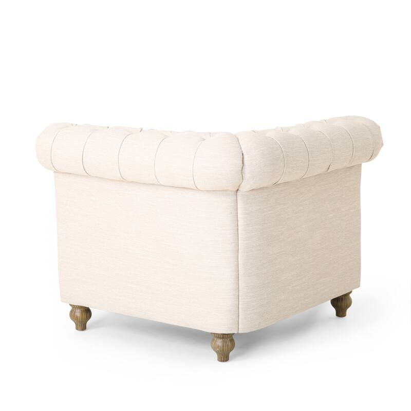 Castalia Chesterfield Tufted 7-seat Sectional Sofa by Christopher Knight Home - 114.00" L x 70.00" W x 31.50" H