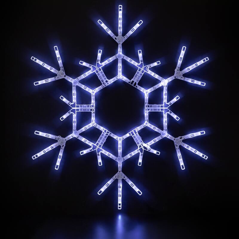 LED Lighted Large Foldable Snowflake Outdoor Christmas Decoration - 36" - Pure White