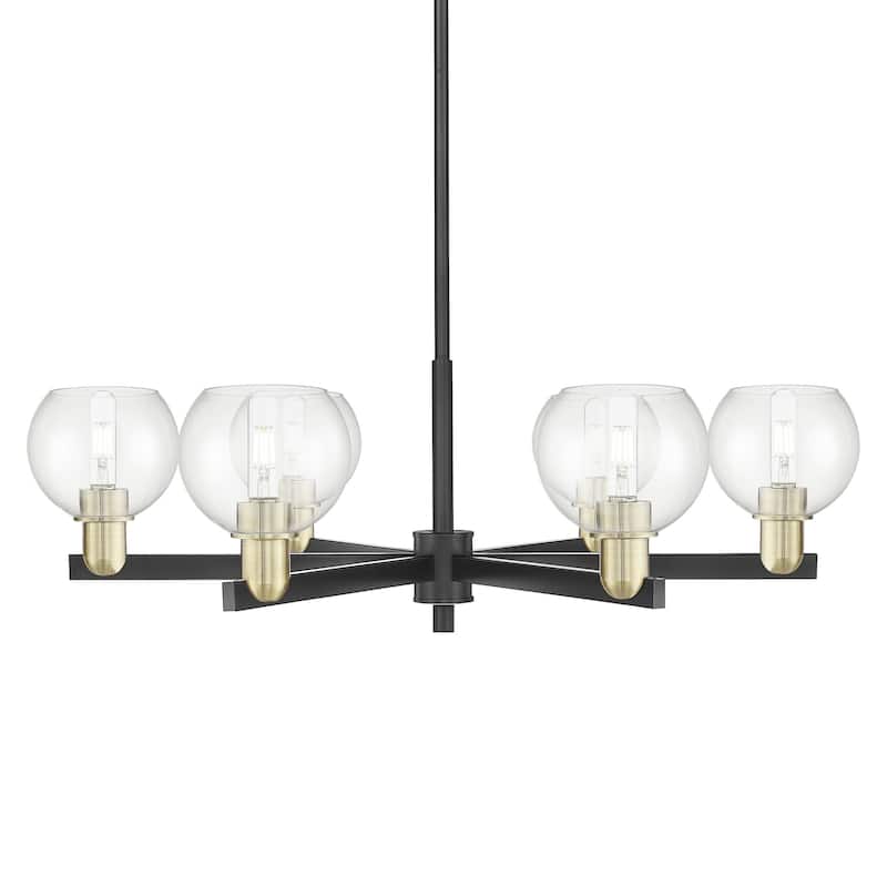 Innovations Lighting 716-6CR-10-36 Athens Chandelier Athens 6 Light - Black Antique Brass / Clear