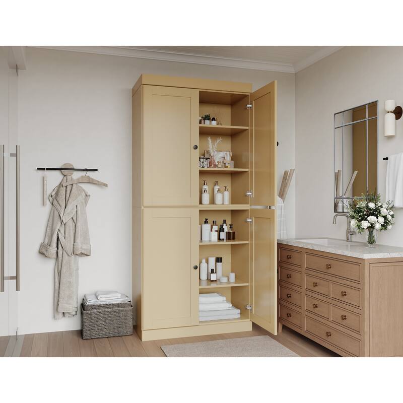 Palace Imports 100% Solid Wood 32" Bathroom Storage Cabinet with Shaker Doors and Adjustable Shelves