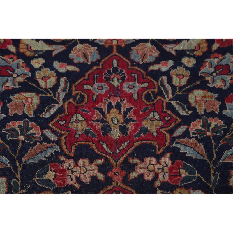 Pre-1900 Antique Blue Tabriz Persian Area Rug Hand-Knotted Wool Carpet - 7'5"x 11'0"