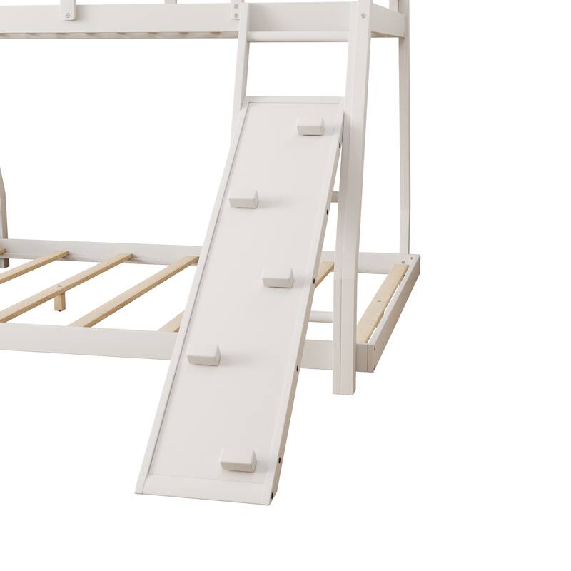 Twin over Queen Bunk Bed with Climbing Ramp