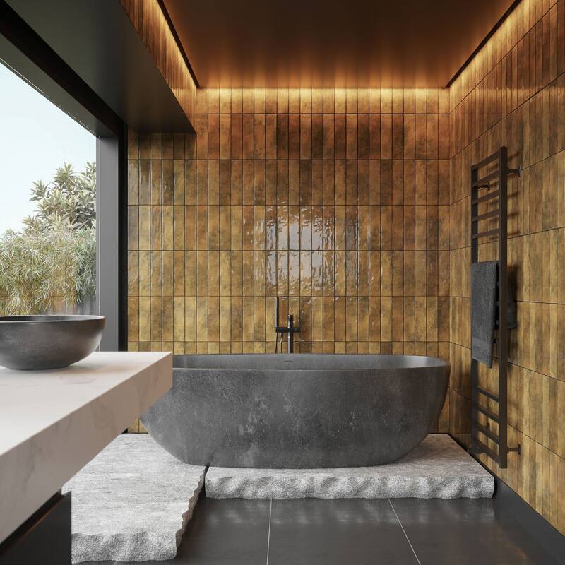 Melanie 3" x 12" Zellige Subway Wall Tiles