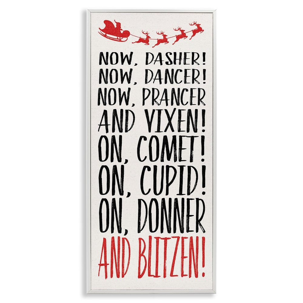 Stupell Holiday Reindeer Names Framed Giclee Art Design By Dogwood Portfolio