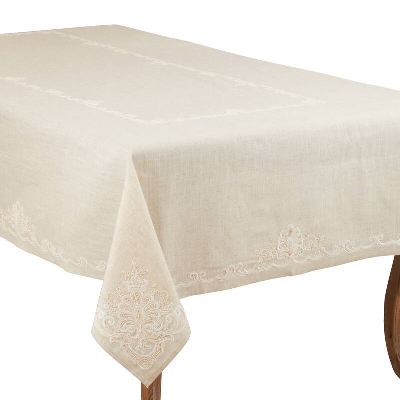 Elegant Tablecloth With Embroidered Design
