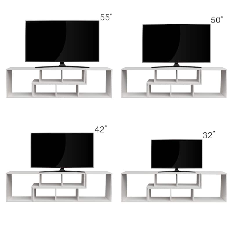 Double L-Shaped TV Stand Entertainment Center,Display Shelf