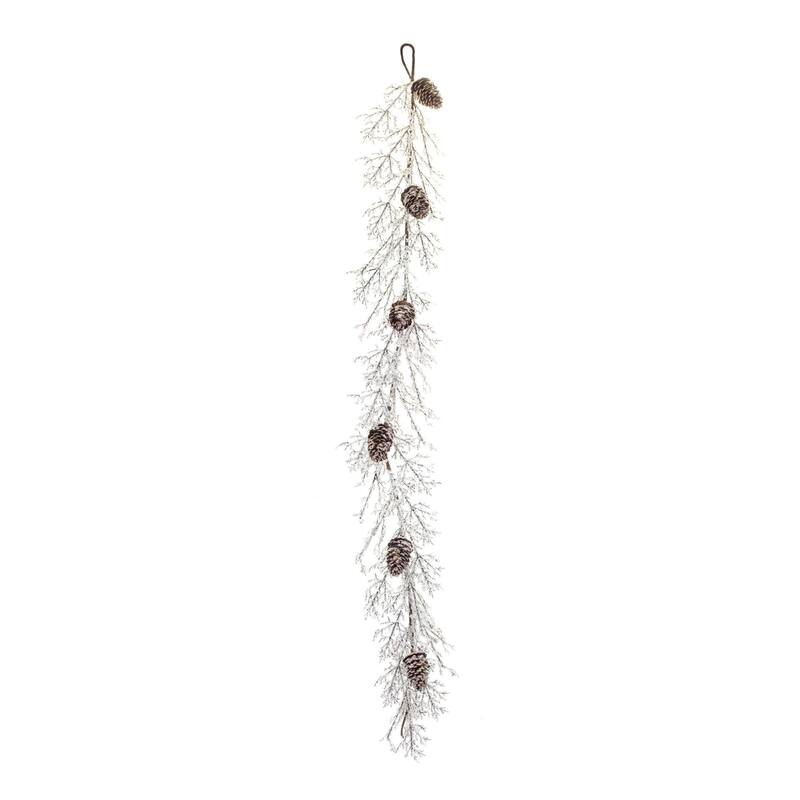 Iced Pinecone Artificial Christmas Garlands 5' x 8" Unlit Set of 2