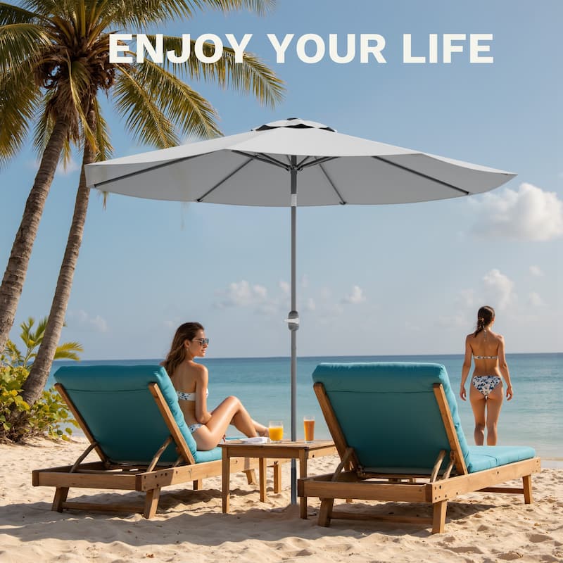 Patiowell 9 FT Outdoor Patio Umbrella, Outdoor Table Umbrella, Yard Umbrella, Market Umbrella with Push Button Tilt and Crank