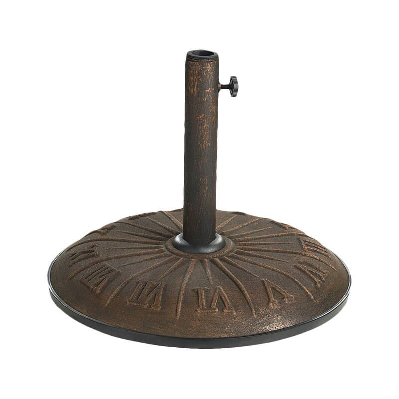 Textured Sundial 33-pound Resin Compound Umbrella Base - Bronze