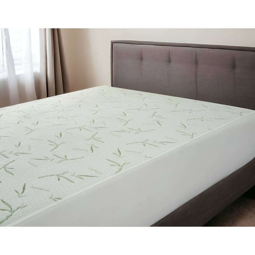Queen Waterproof Rayon from Bamboo Deep Pocket Mattress Cover - White