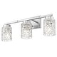 preview thumbnail 1 of 15, 3-Light Vanity Light with Clear Geometric Glass Brushed Nickel