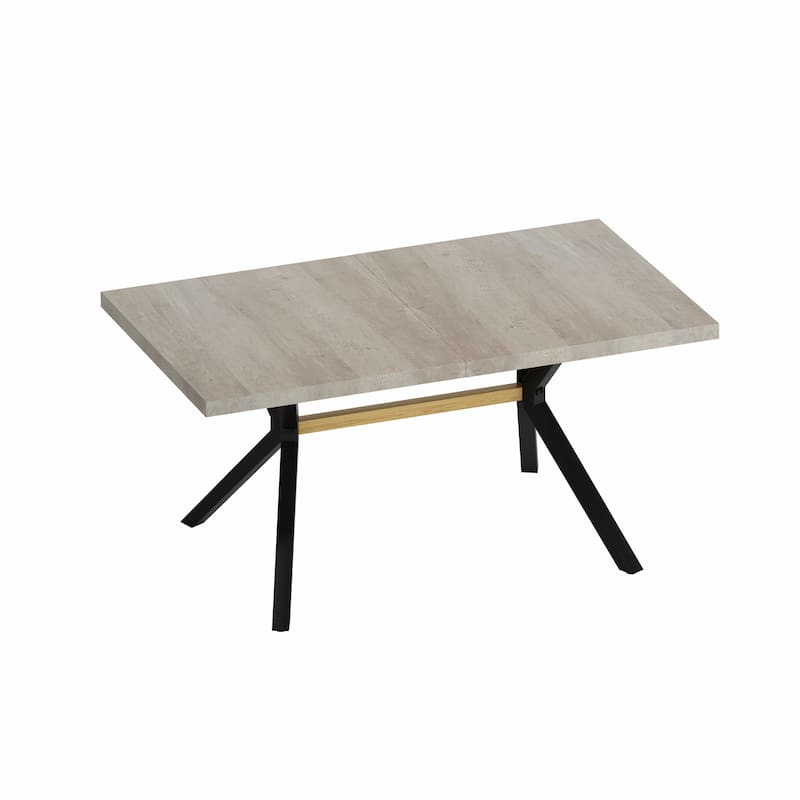 Retro Rectangular Dining Table with Carole Top and Black Embossed Center Plate