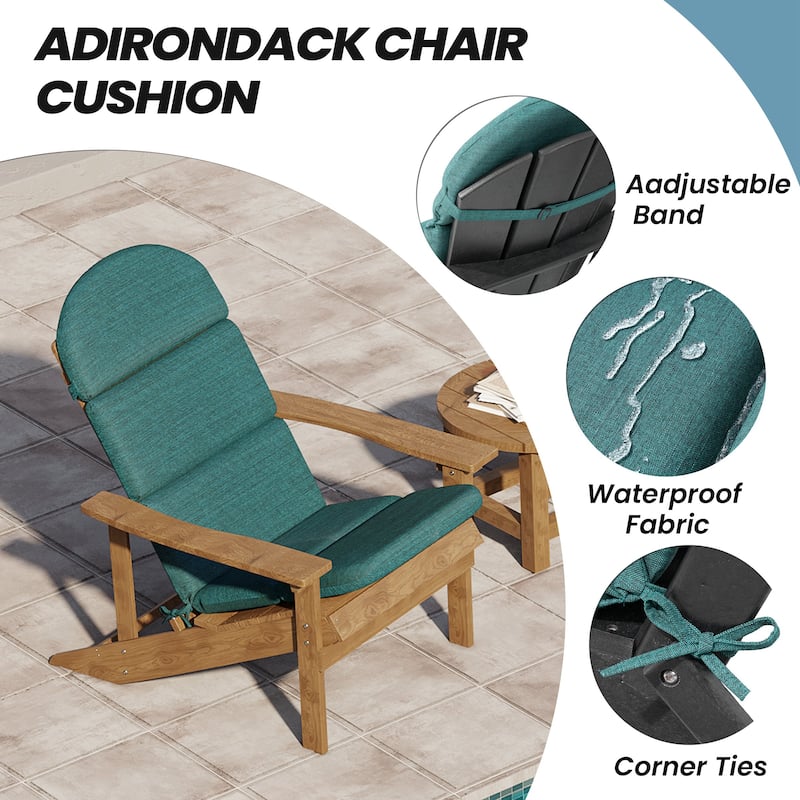 Patio Outdoor Adirondack Chair Cushion with Ties