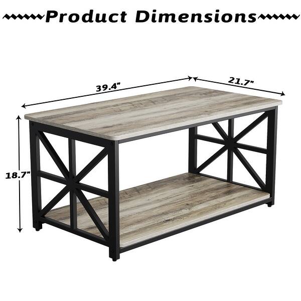 2-Tier Coffee Table with Storage Shelf - Bed Bath & Beyond - 41073924
