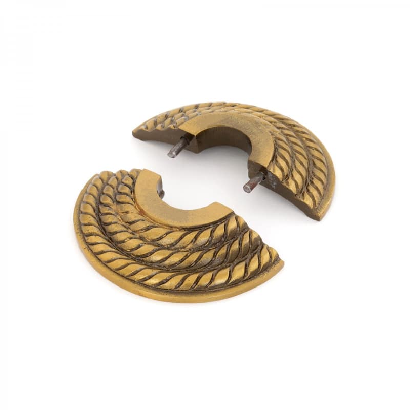Gold Finish Radiator Flange Triple Roped 1/2" (IPS) pipe flange: 7/8" ID; 3-1/8" OD Renovators Supply