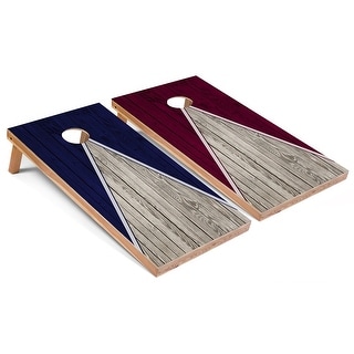 Navy and Maroon Pyramid Outdoor Cornhole Set