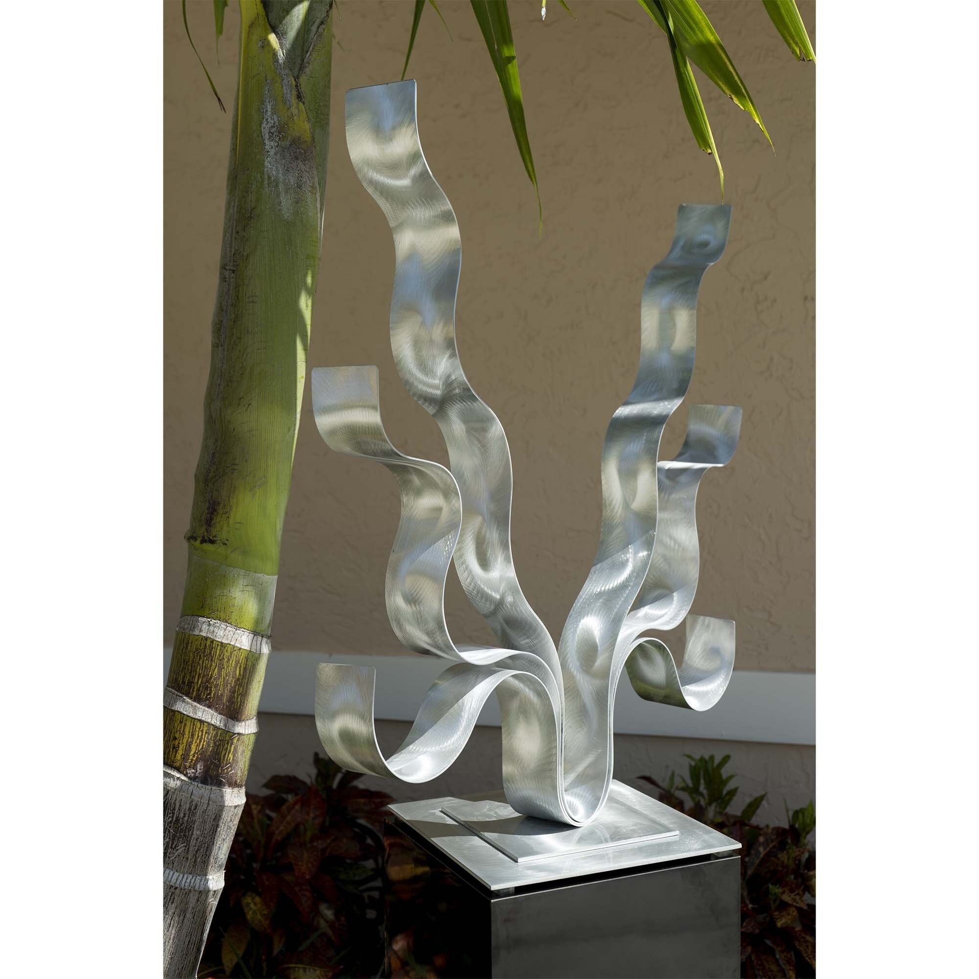 Shop Statements2000 Modern Metal Art Sculpture Abstract Indoor Outdoor Decor By Jon Allen Reaching Out Flat Base Overstock 28625320