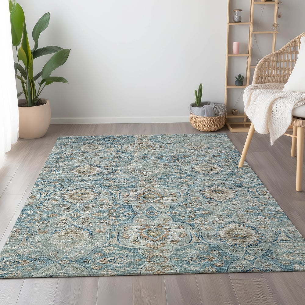 Premium Washable Super Soft Traditional Damask Mayfield Rug