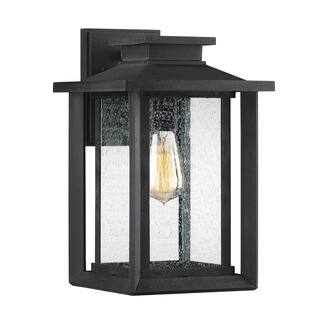 Wakefield 1-Light Outdoor Wall Lantern in Earth Black