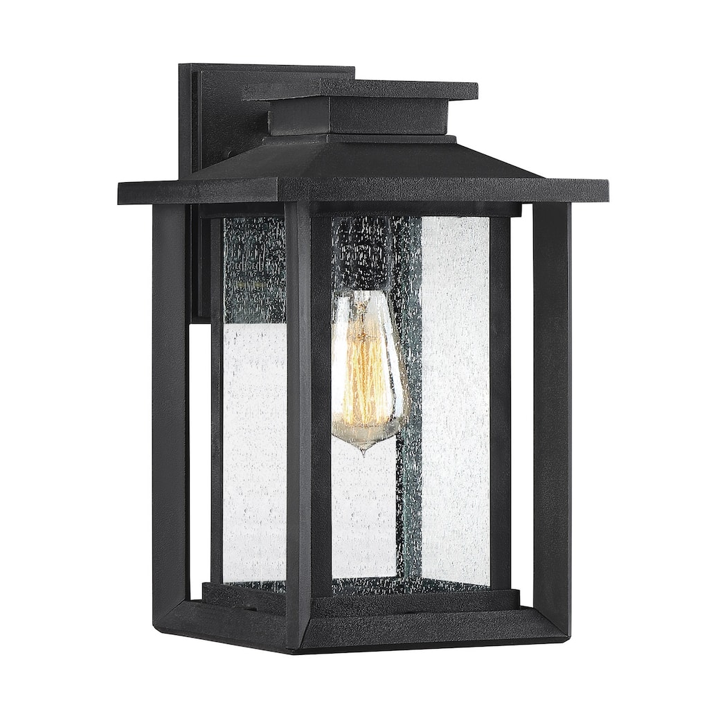 Wakefield 1-Light Outdoor Wall Lantern in Earth Black