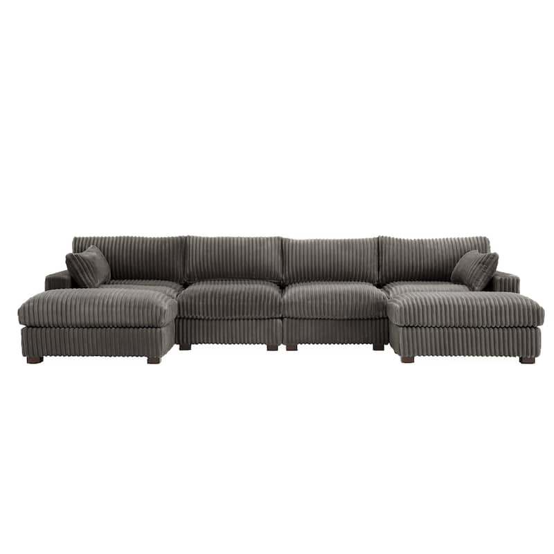 Oversized U-shaped Plush Modular Sectional Sofa Set