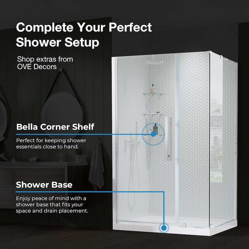 Pasadena Alcove Frameless Pivot Shower Door, 2025