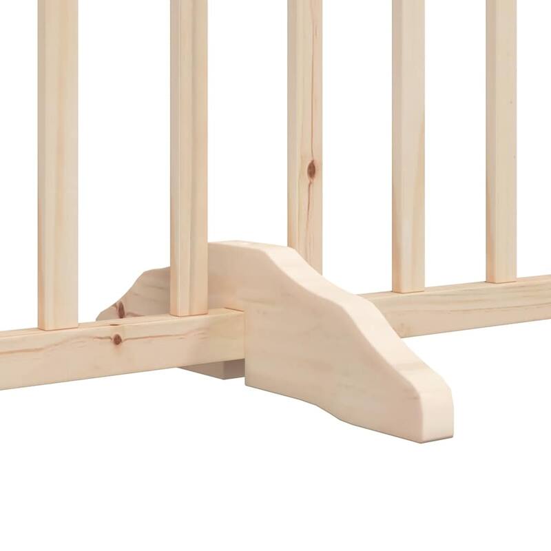 vidaXL Dog Gate Set of 4 Natural Wood Solid Fir Wood Medium Foldable - 11.8 x 126.0 x 35.4