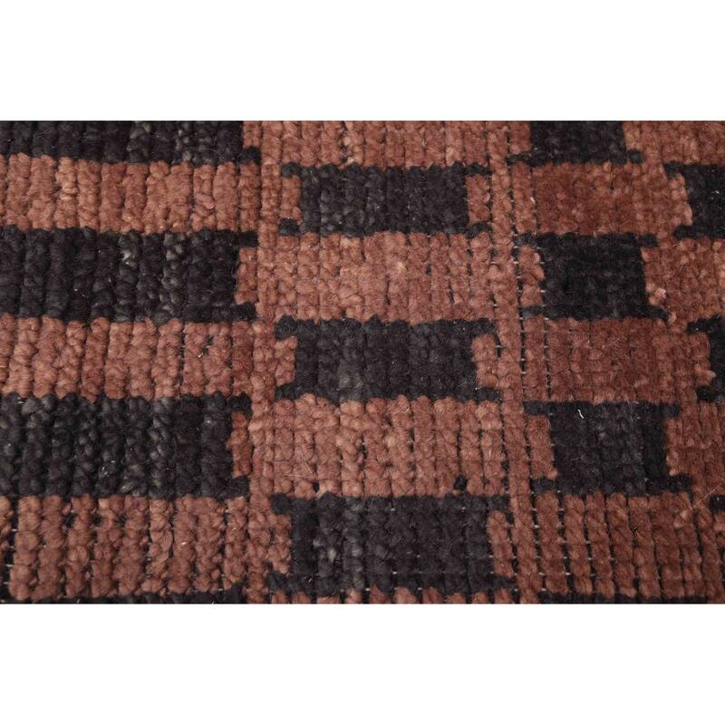 ECARPETGALLERY Hand-knotted Tangier Brown Wool Rug - 8'5 x 9'10