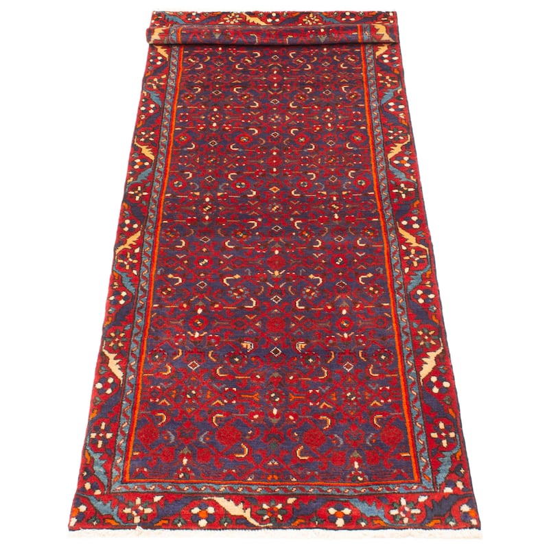ECARPETGALLERY Hand-knotted Andelz Navy Wool Rug - 3'3 x 9'10