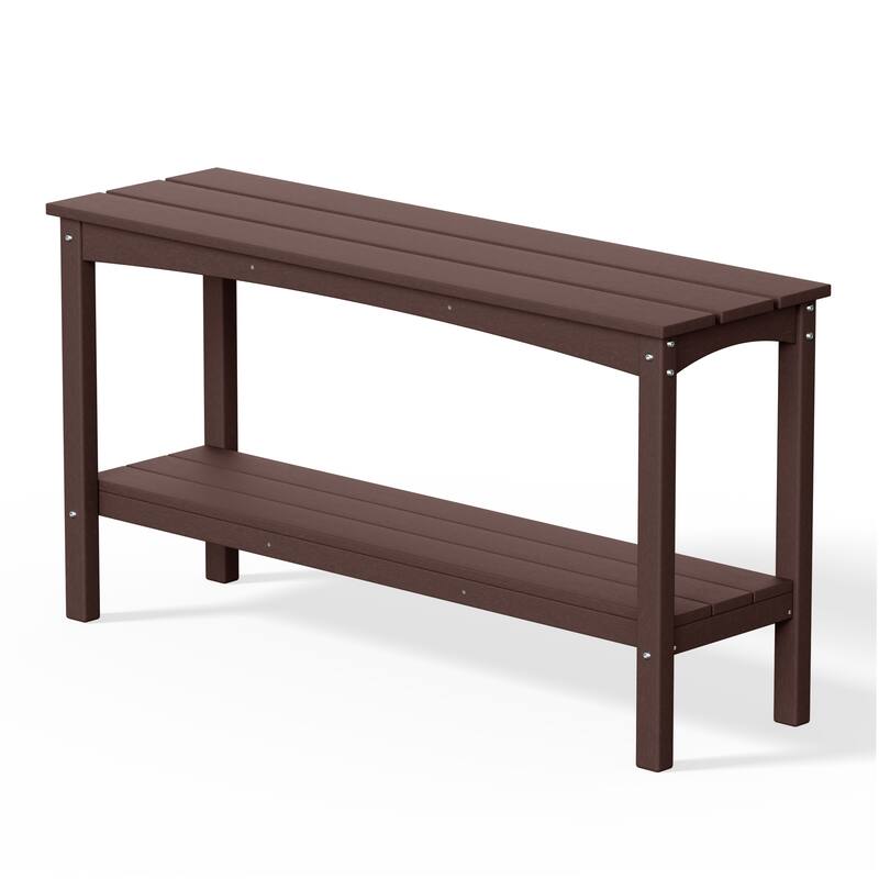 Laguna Hdpe All Weather Outdoor Patio Two Shelf Table