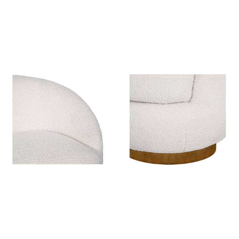 INK+IVY Jessel Shearling Sherpa Swivel Chair with Wood Base