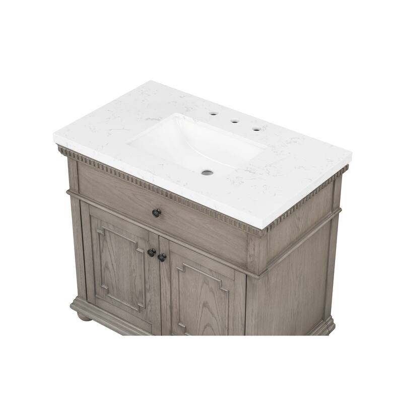 37'' Astoria Bathroom Vanity with Engineered Stone Top - 37 L x 22 D x 34 H