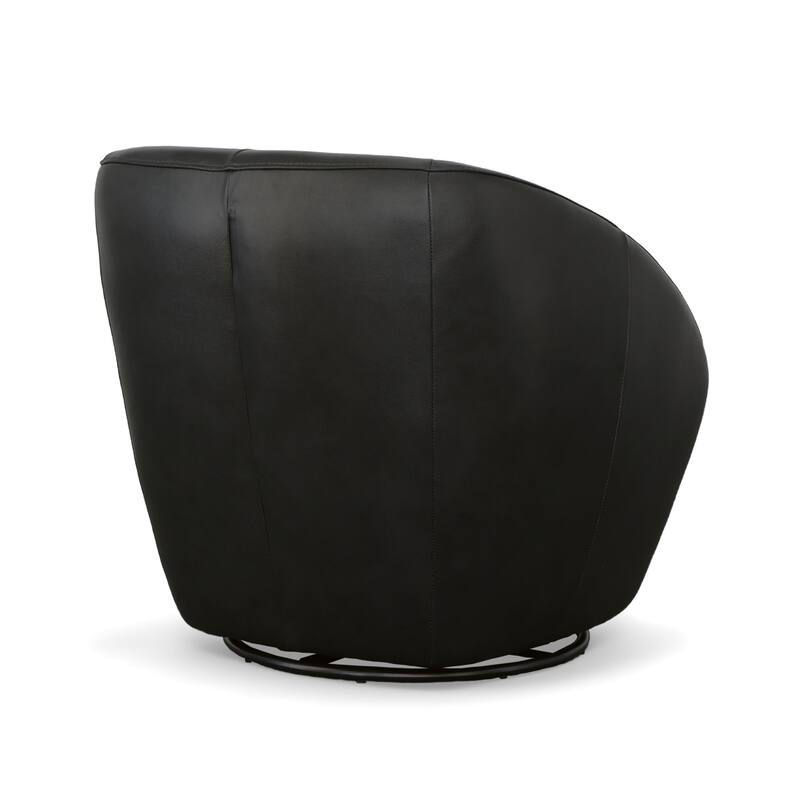 Homestyles Wade Black Leather Swivel Chair